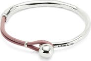 UNODE50 Sterling Silver-Plated Semi-Rigid Bracelet with Lilac Leather