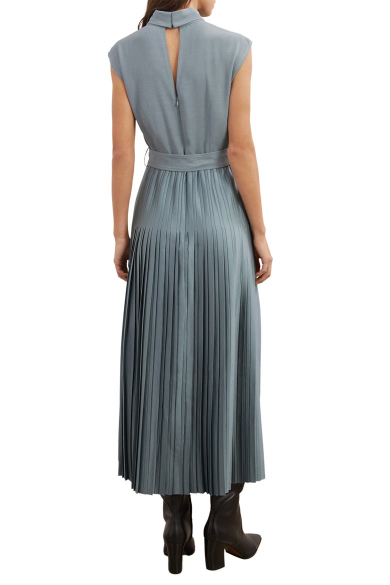 Ania Belted Pleated Maxi Dress, Alternate, color, BLUE