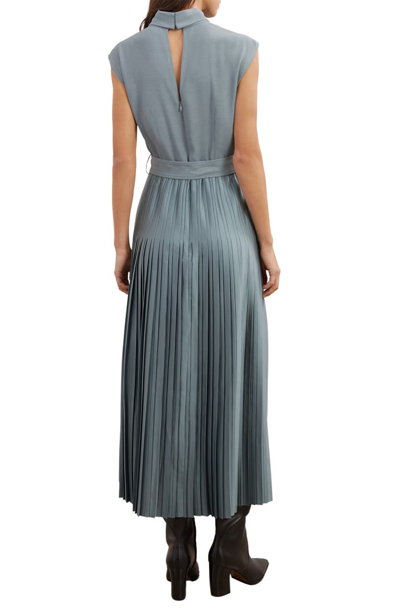 Reiss Ania Belted Pleated Maxi Dress, Alternate, color, Blue