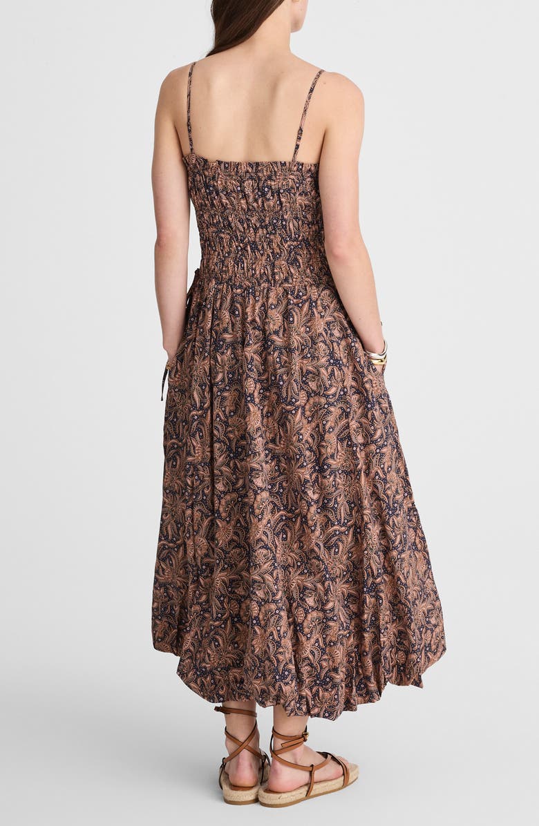 Madewell Paisley Smocked Bubble Hem Maxi Dress, Alternate, color,