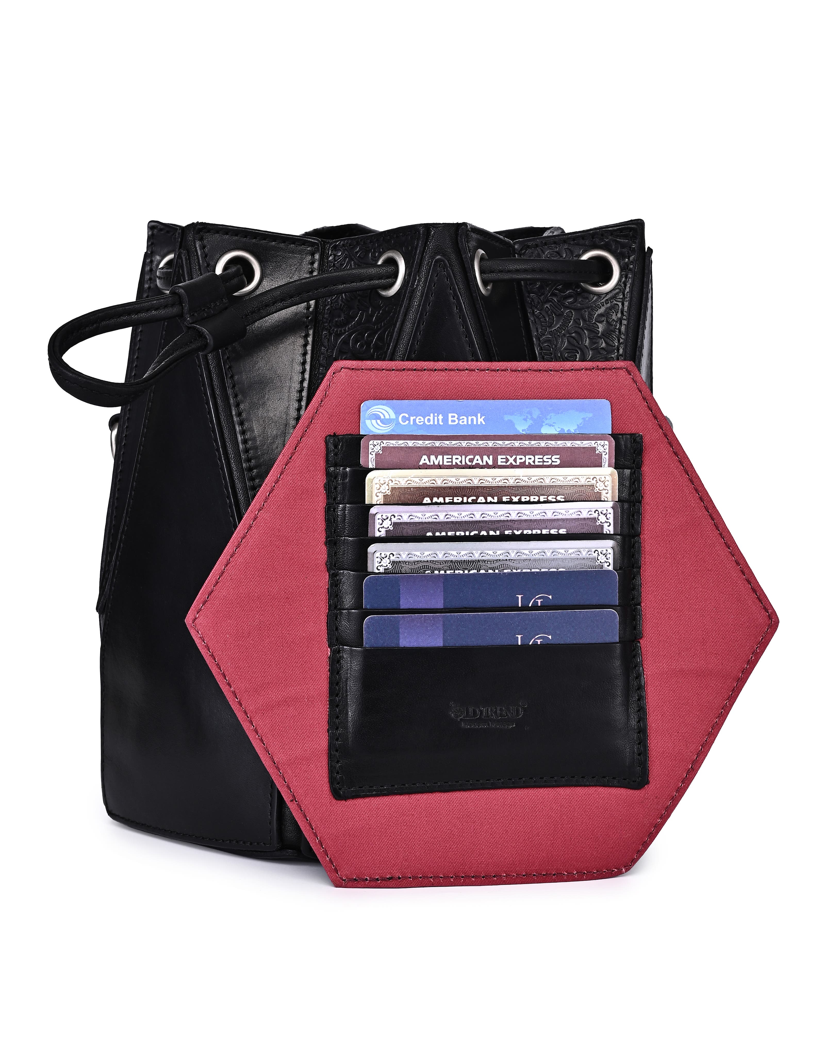 OLD TREND Prism Small Convertible Leather Bucket Crossbody, Alternate, color, Black