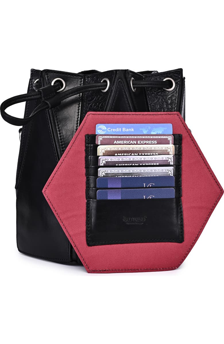 OLD TREND Prism Small Convertible Leather Bucket Crossbody, Alternate, color, Black