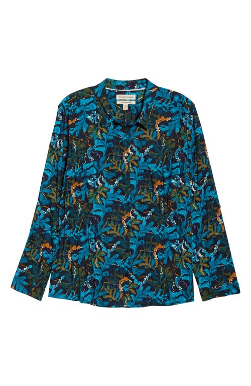 Seasalt Cornwall Larissa Printed Organic Cotton Button-up Shirt In Blue
