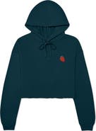Dalix Strawberry Cropped Fleece Hoodie