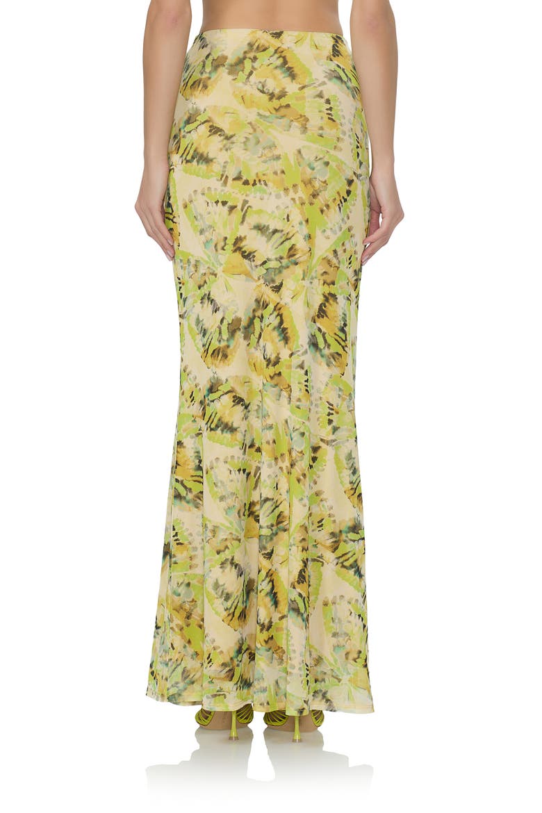 Tegan Print Mesh Maxi Skirt, Alternate, color, LIME WING