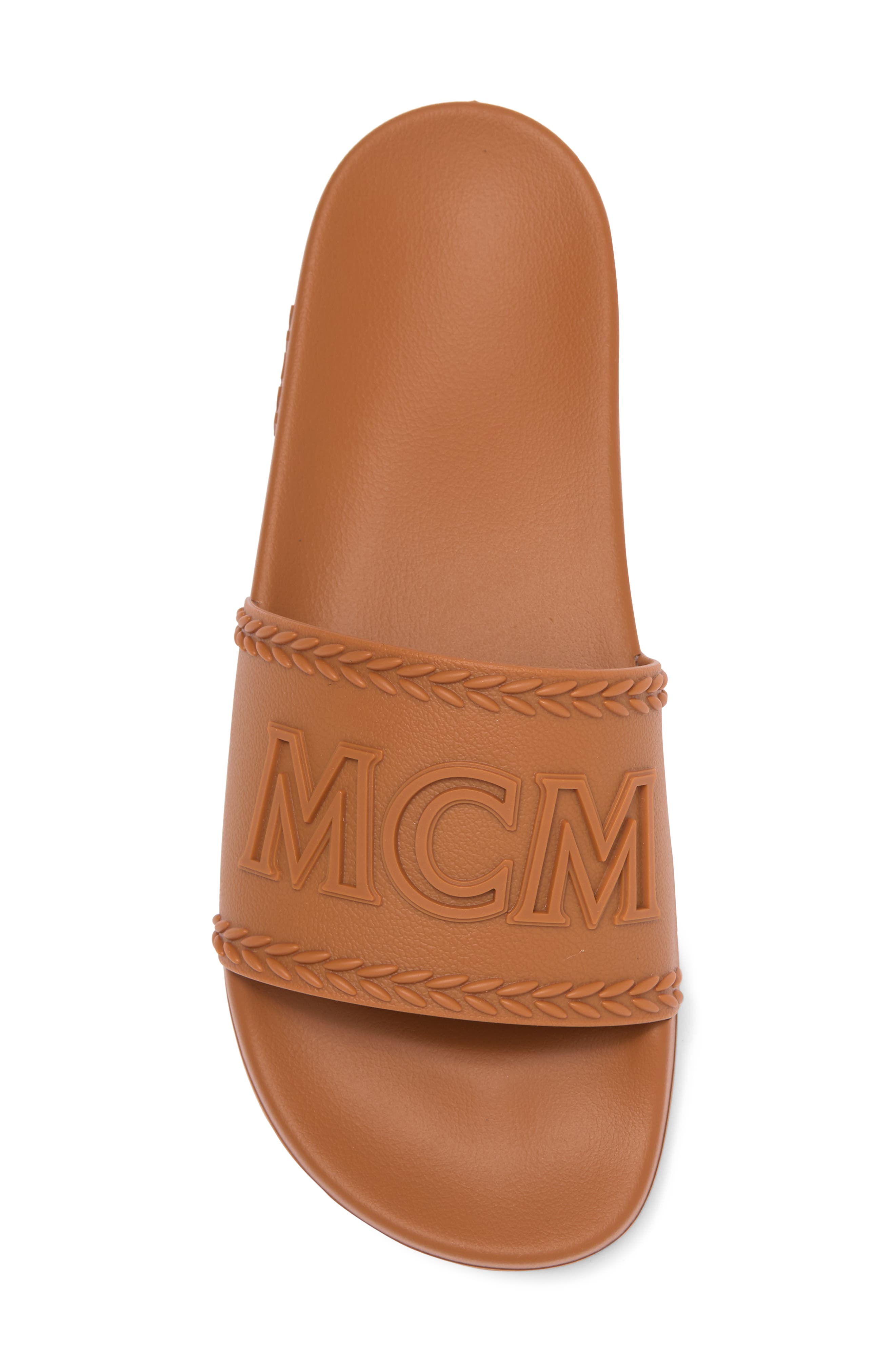 MCM Logo Slide Sandal, Alternate, color, 