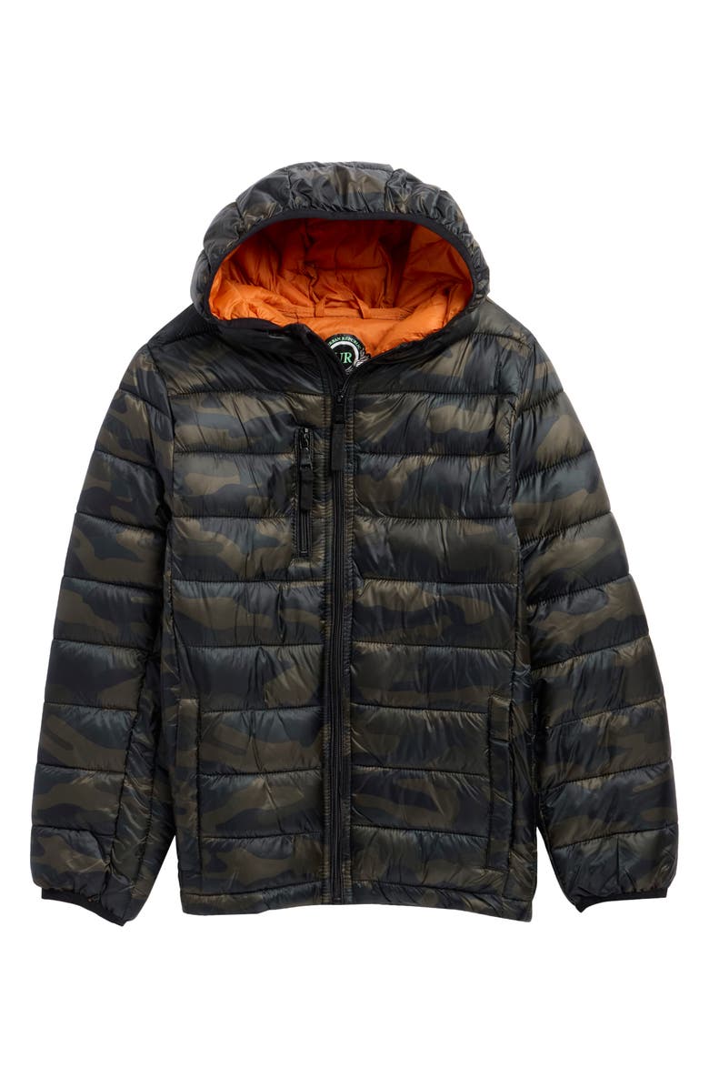 Urban Republic Kids' Nylon Packable Puffer Jacket, Main, color, Olive Camo