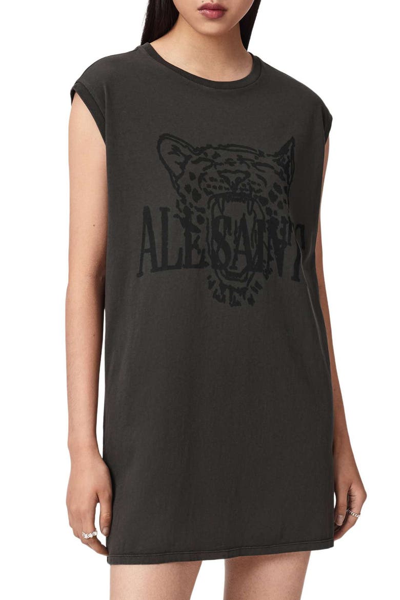 Wild Brooke Cotton T-Shirt Minidress, Alternate, color, WASHED GREY