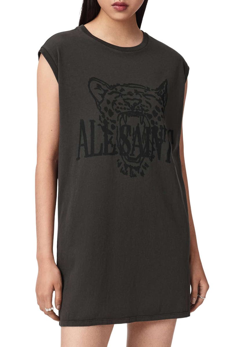 AllSaints Wild Brooke Cotton T-Shirt Minidress, Alternate, color, 