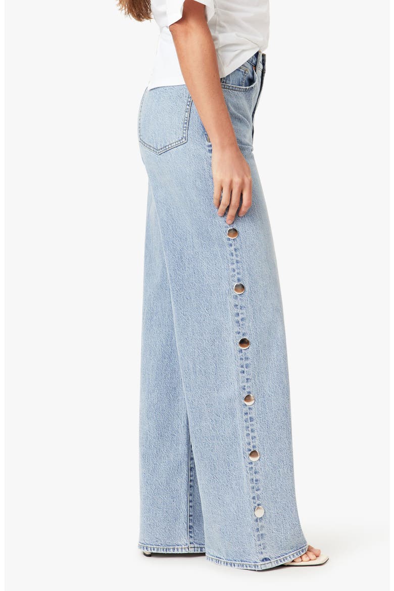 Gemma Studded Wide Leg Jeans, Alternate, color, AIRE