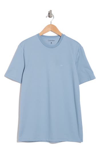 Calvin Klein Textured Logo T-shirt In Faded Denim