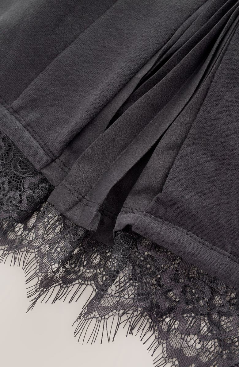 smALLSAINTS by ALLSAINTS Kids' Lace Trim Split Back Cotton Blend Hoodie, Alternate, color, Black