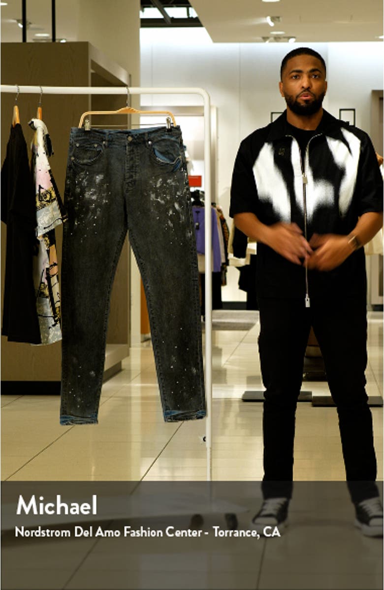 Distressed Wax Coated Straight Leg Jeans, sales video thumbnail