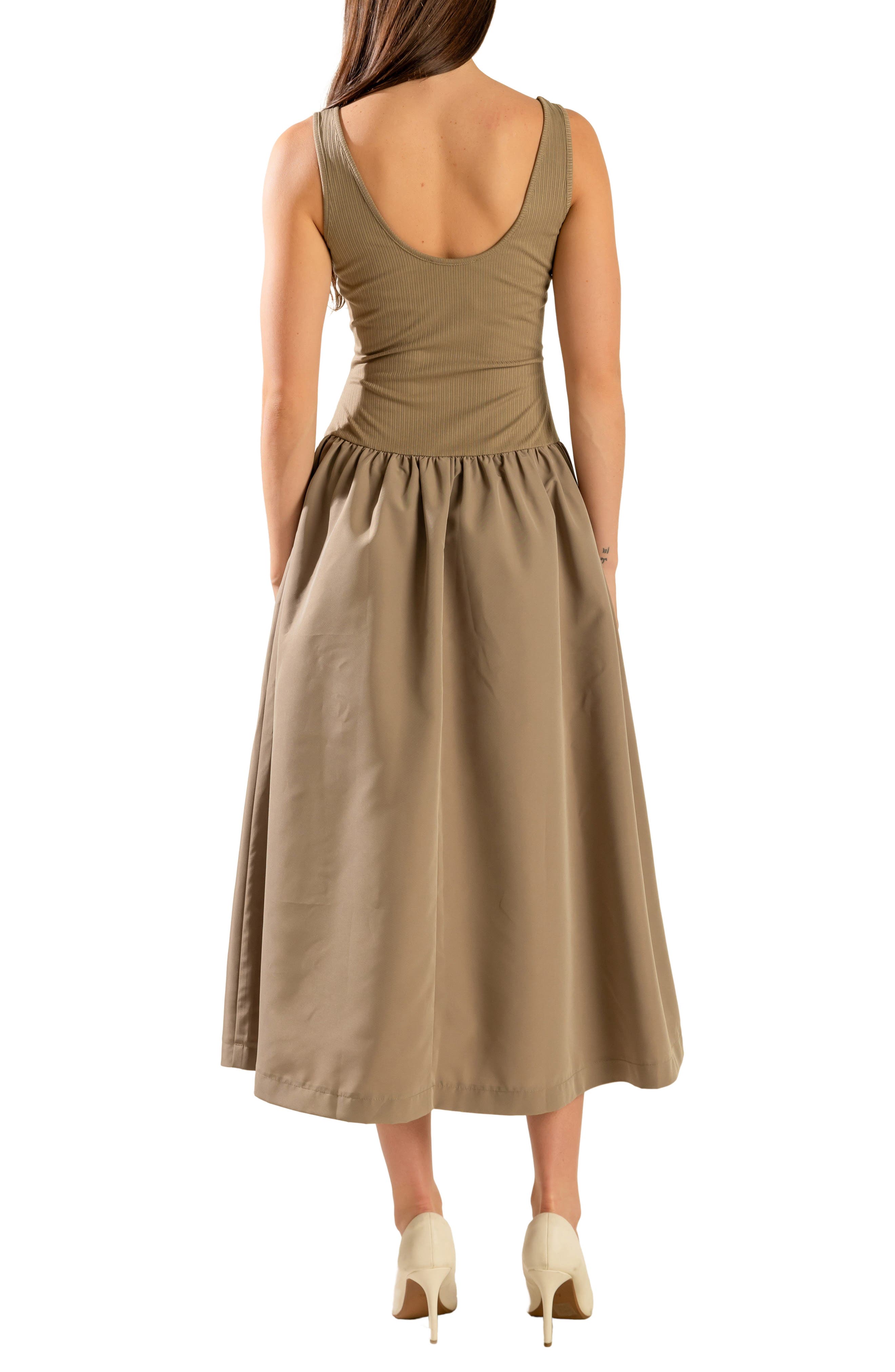 Sleeveless Mixed Media Maxi Dress - image 4