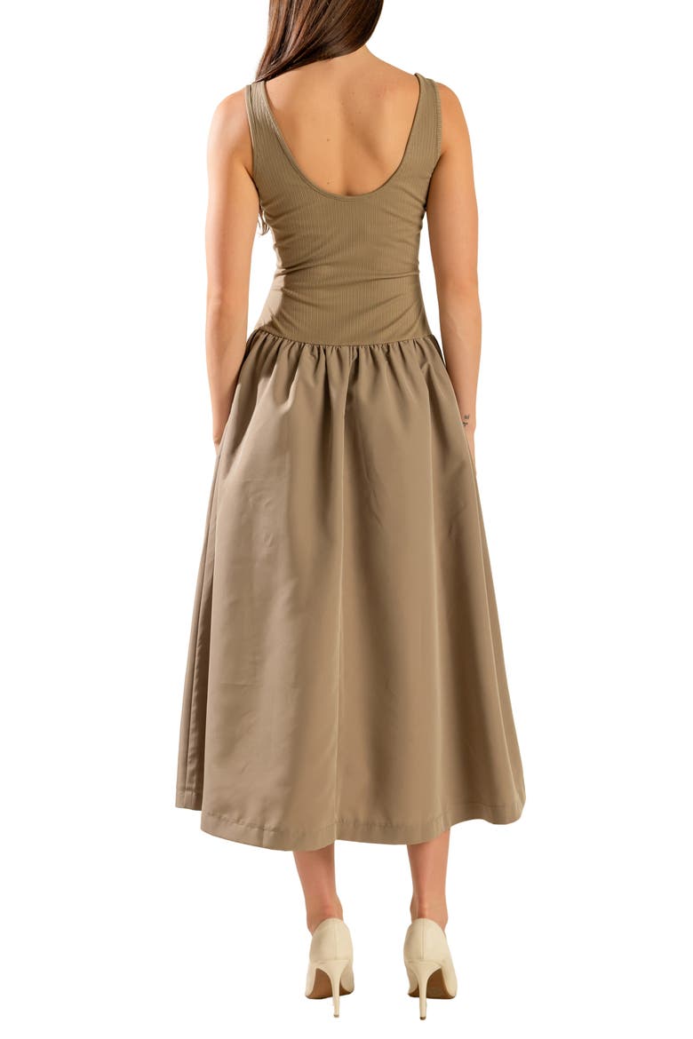 Sleeveless Mixed Media Maxi Dress, Alternate, color, TAUPE