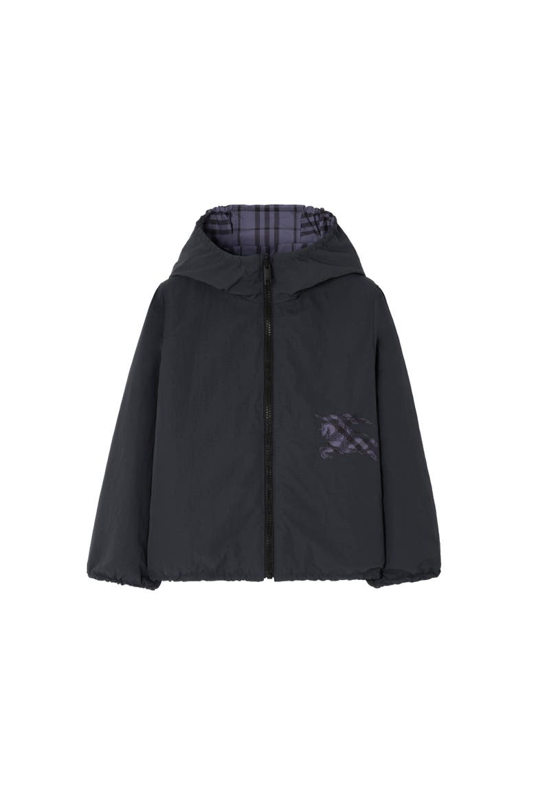 Reversible Check Hooded Jacket, Alternate, color, Damson blue