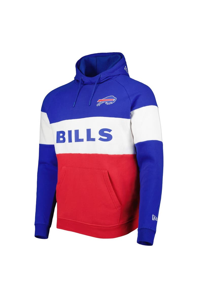 Men's New Era Red Buffalo Bills Colorblock Current Pullover Hoodie, Alternate, color, Red