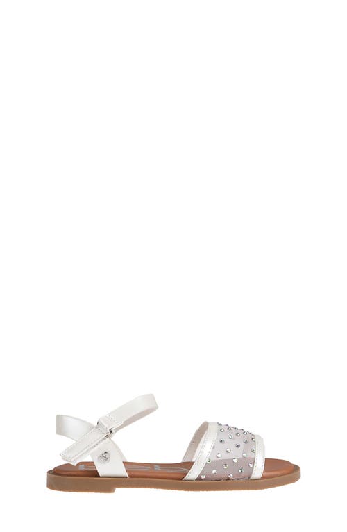Bebe Little Girls Sparkly Fashion With Rhinestone Sandals In White