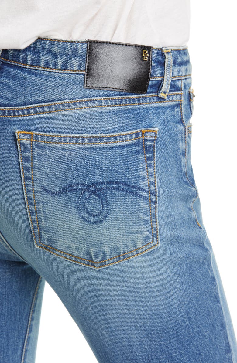 R13 High Waist Kick Fit Crop Jeans, Alternate, color, Jasper Stretch