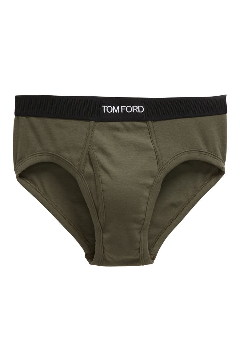 Cotton Stretch Jersey Briefs, Alternate, color, 302 MILITARY GREEN