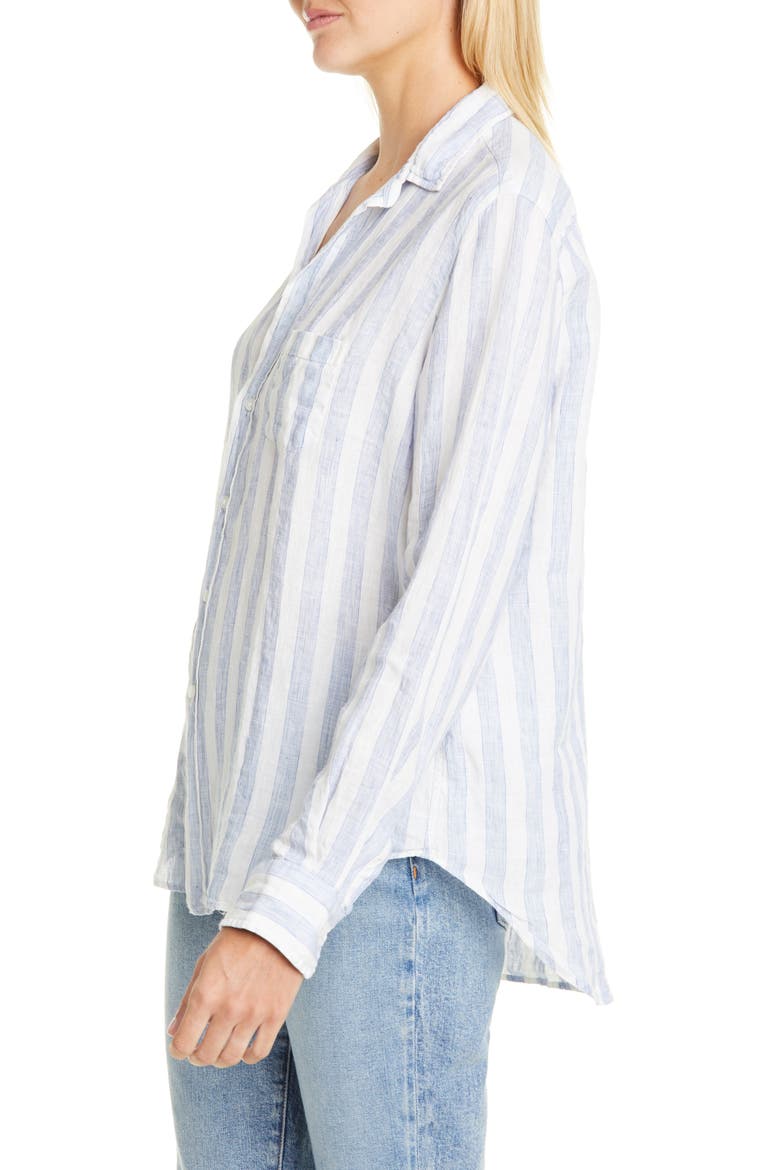 Eileen Stripe Linen Shirt, Alternate, color, WIDE BLUE STRIPE LINEN