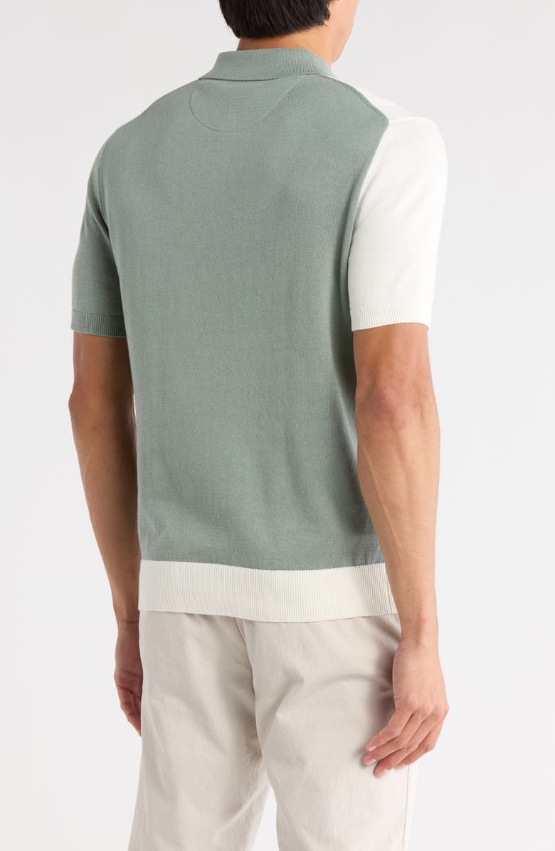 DENIM AND FLOWER Colorblock Cotton Polo Sweater, Alternate, color,