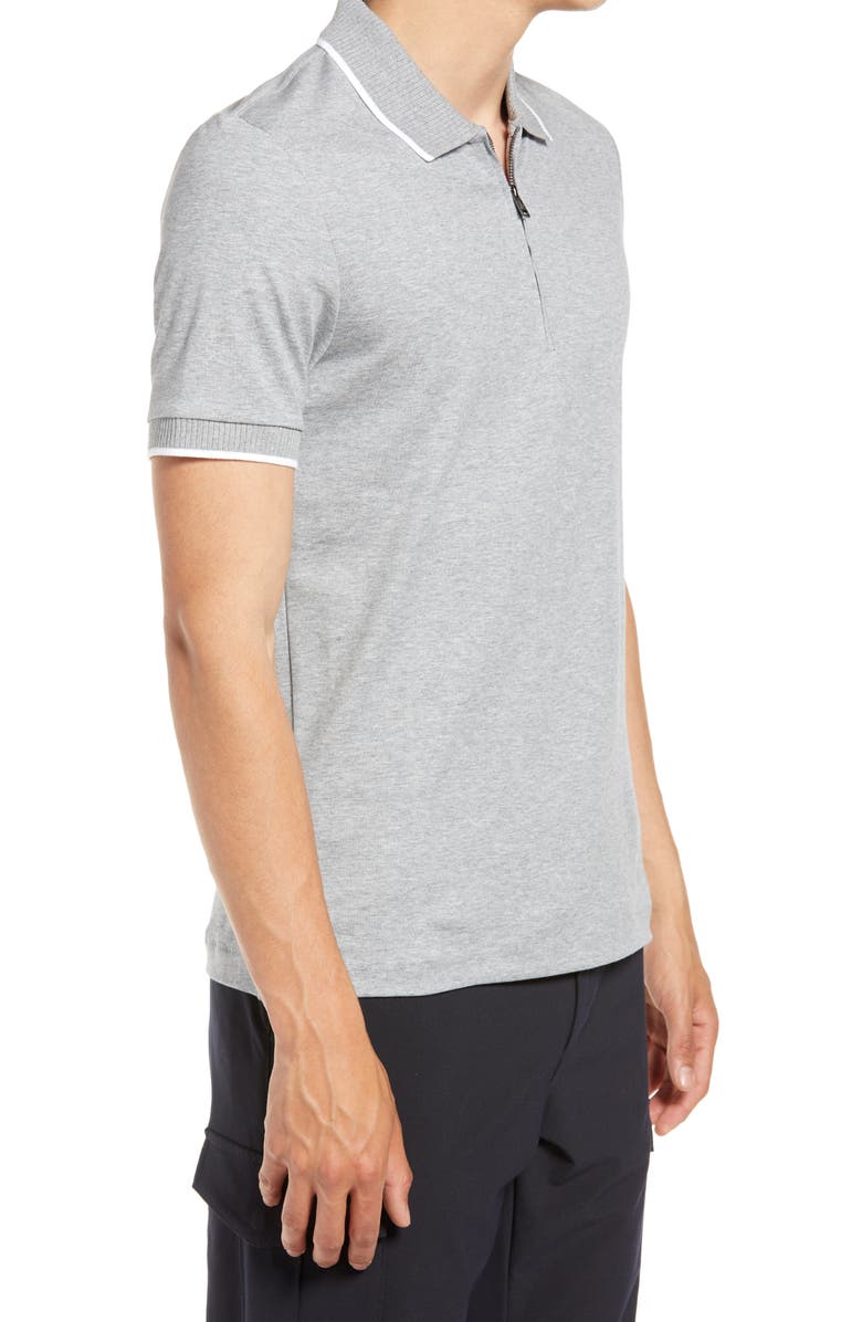BOSS Polston Slim Fit Short Sleeve Zip Polo, Alternate, color,