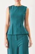 FREEMARKET Pleated Peplum Sleeveless Top