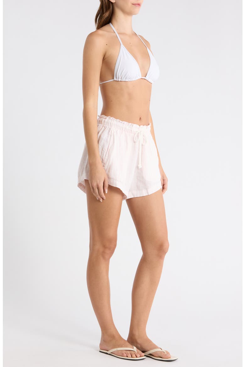 Getaway Linen Cover-Up Shorts, Alternate, color, BUNGALOW DELIGHT/ COCONUT
