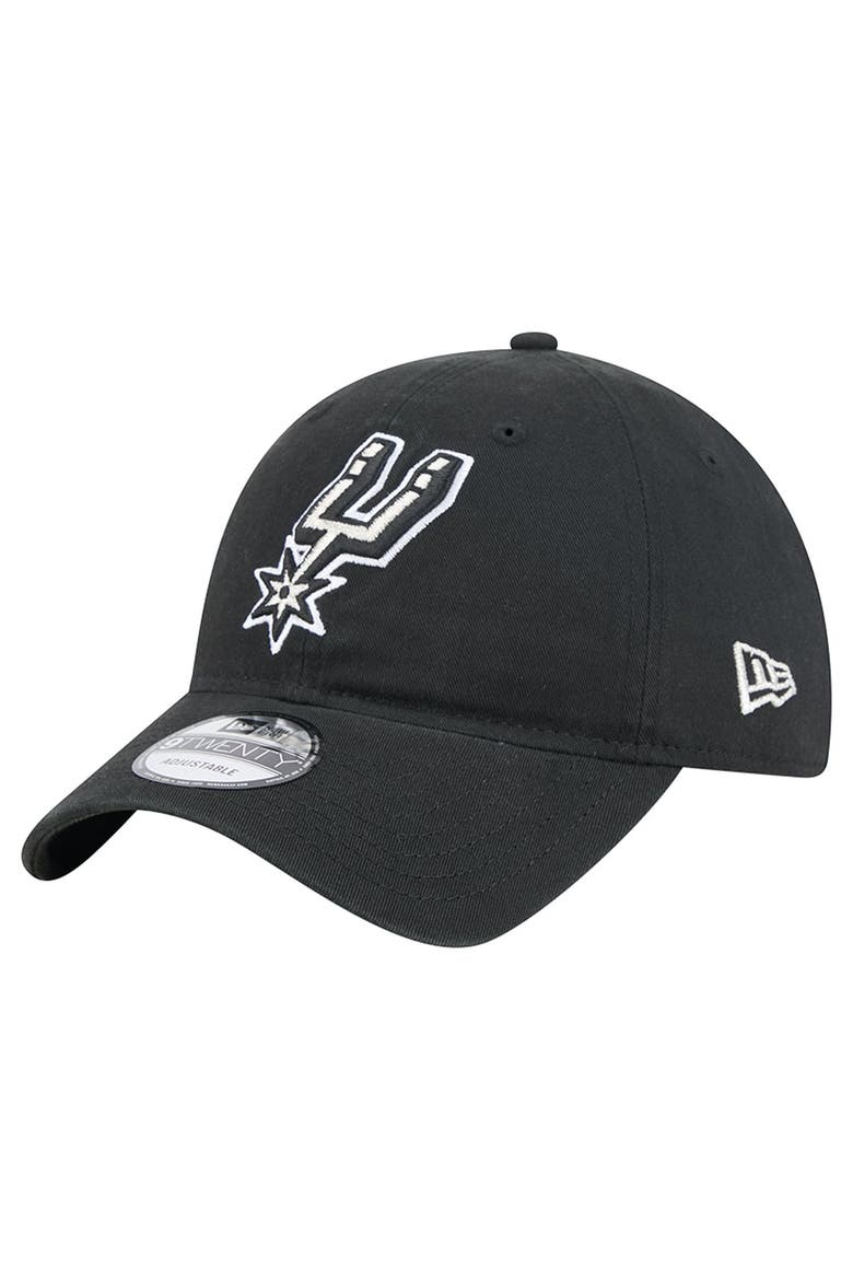 Men's New Era  Black San Antonio Spurs Team 9TWENTY Adjustable Hat, Main, color, Black