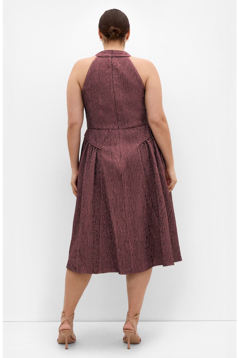 Textured Sleeveless Jacquard Midi Dress, Alternate, color, ROSE