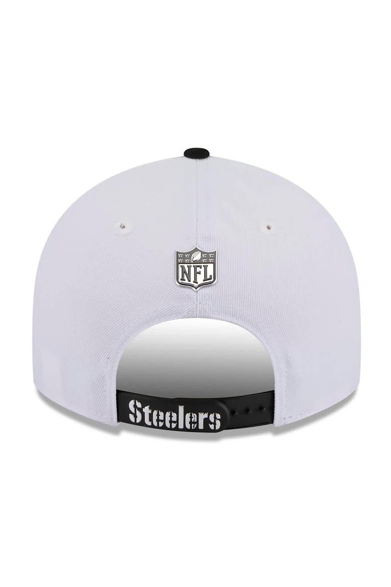 Men's New Era  White/Black Pittsburgh Steelers 2026 NFL Draft Pre-Curved 9FIFTY Snapback Hat, Alternate, color, White