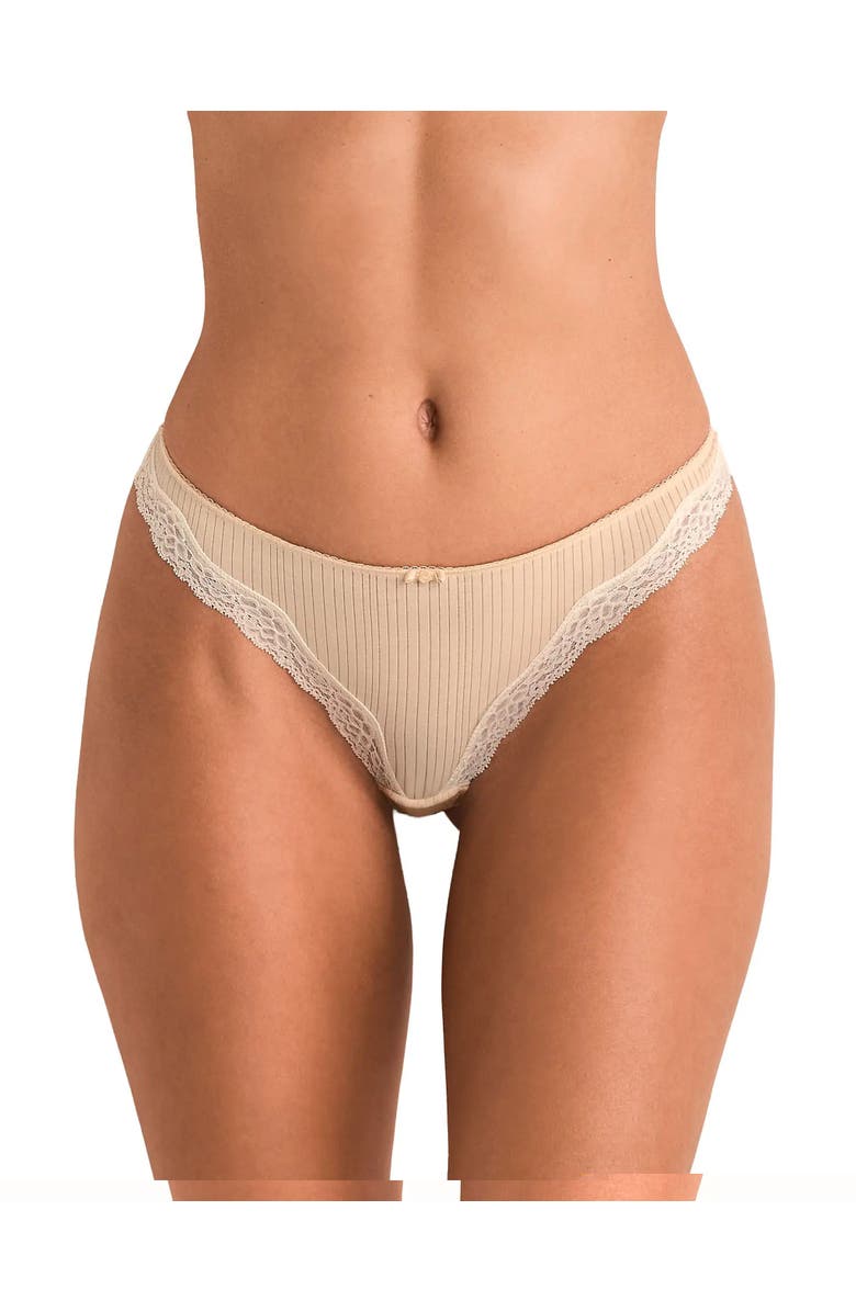 Adore Me Lilou Thong Panties, Main, color, Light Beige