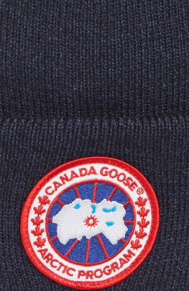 Canada Goose Arctic Disc Merino Wool Toque Beanie, Alternate, color, Navy Heather