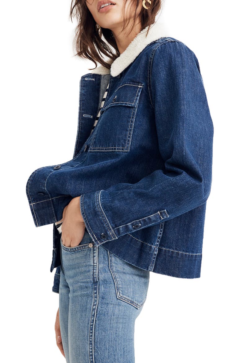 Denim Northward Crop Army Jacket, Alternate, color, EDGAR