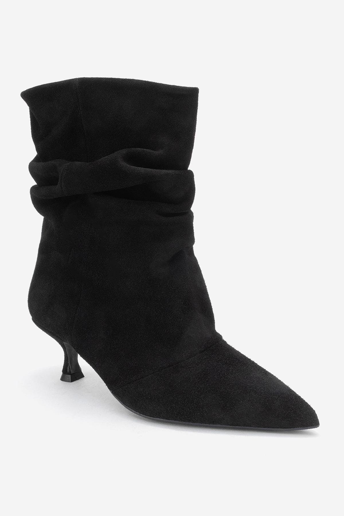 Forever & Always Shoes Balei Leather Pointed Toe Boot, Main, color, Black Suede
