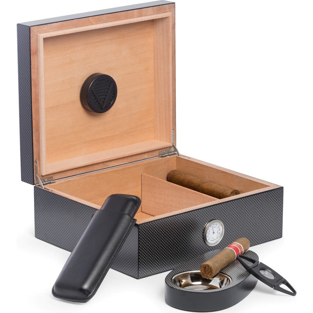 Bey-Berk 6-Piece Marcus Cigar Humidor Set in Brown  product