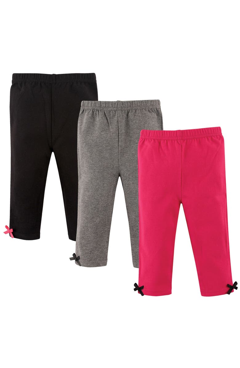 Hudson Baby Cotton Pants and Leggings, Main, color, Rose Black