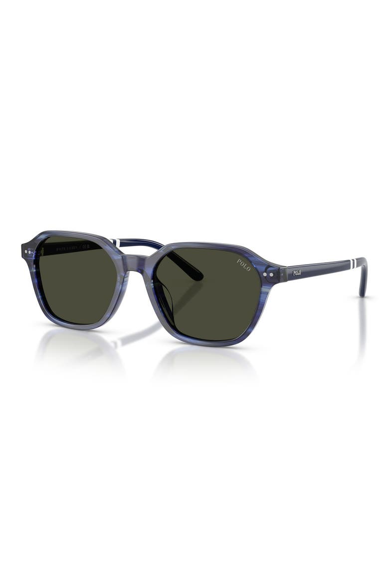 54mm Irregular Sunglasses, Alternate, color, SHINY STRIPED BLUE / DARK GREY