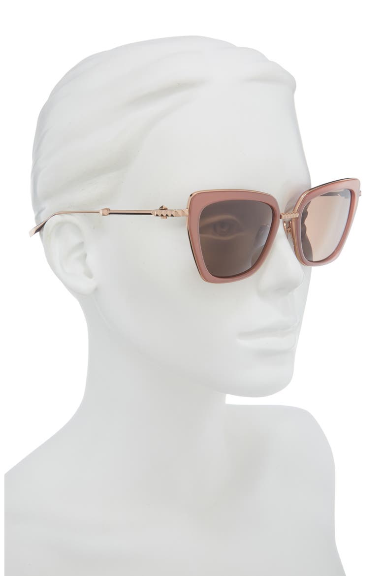 54mm Cat Eye Sunglasses, Alternate, color, PINK GOLD BROWN