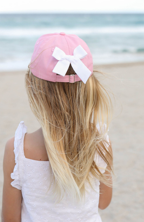 Bits & Bows Strawberry Fields Twill Bow Baseball Hat In Pink