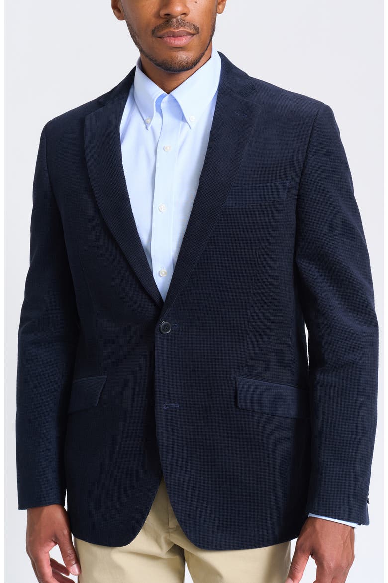 Navy Waffle Corduroy Blazer, Main, color, NAVY