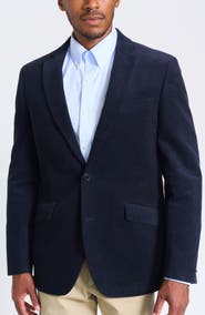 SAVILE ROW CO Navy Waffle Corduroy Blazer