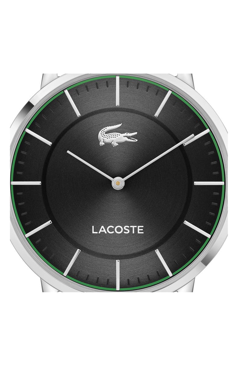Lacoste Crocorigin Black Leather Strap Watch, 40mm, Alternate, color, Black