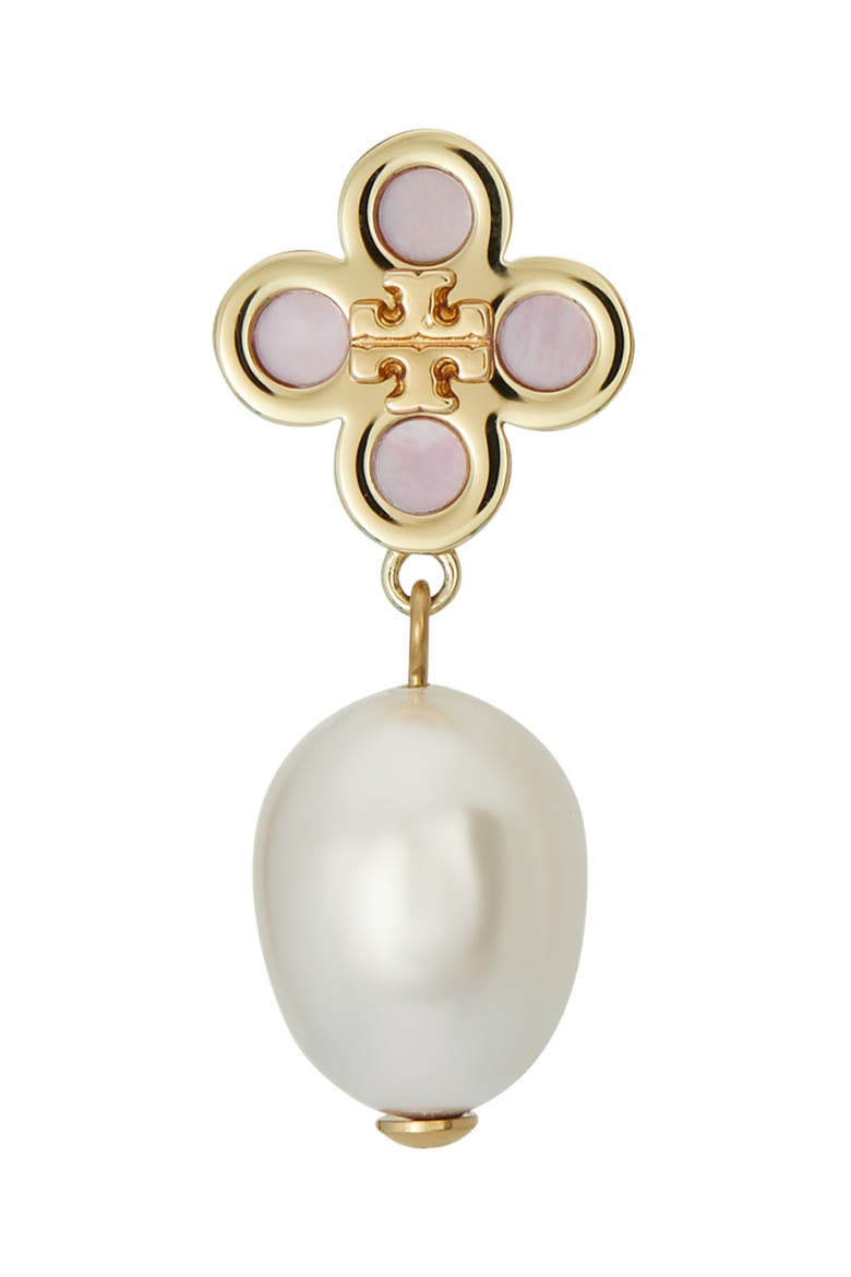 Kira Clover Cultured Pearl Drop Earrings, Alternate, color, PINK / PINK