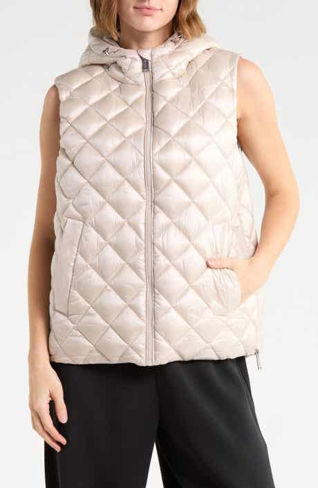 Hooded Diamond Quilted High Low Vest