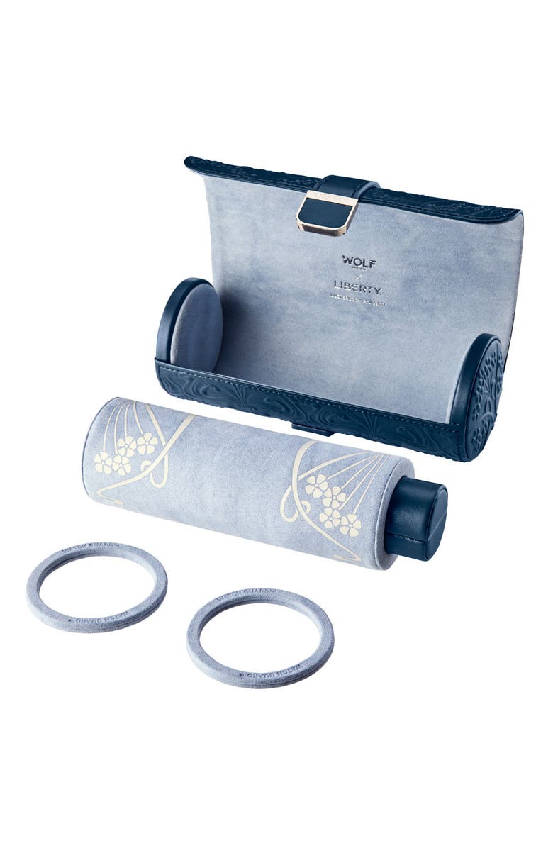 WOLF X LIBERTY Triple Watch Roll, Alternate, color, Navy