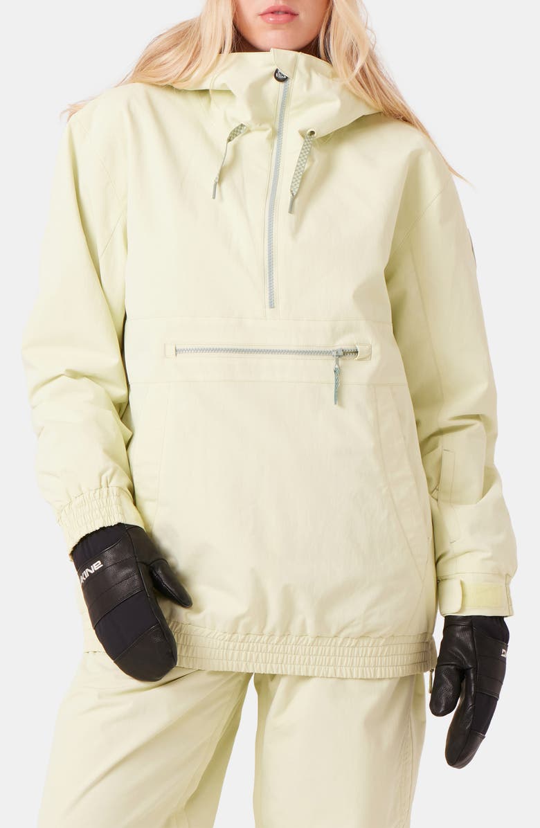 Roxy Downtown Waterproof Anorak, Main, color, Jade
