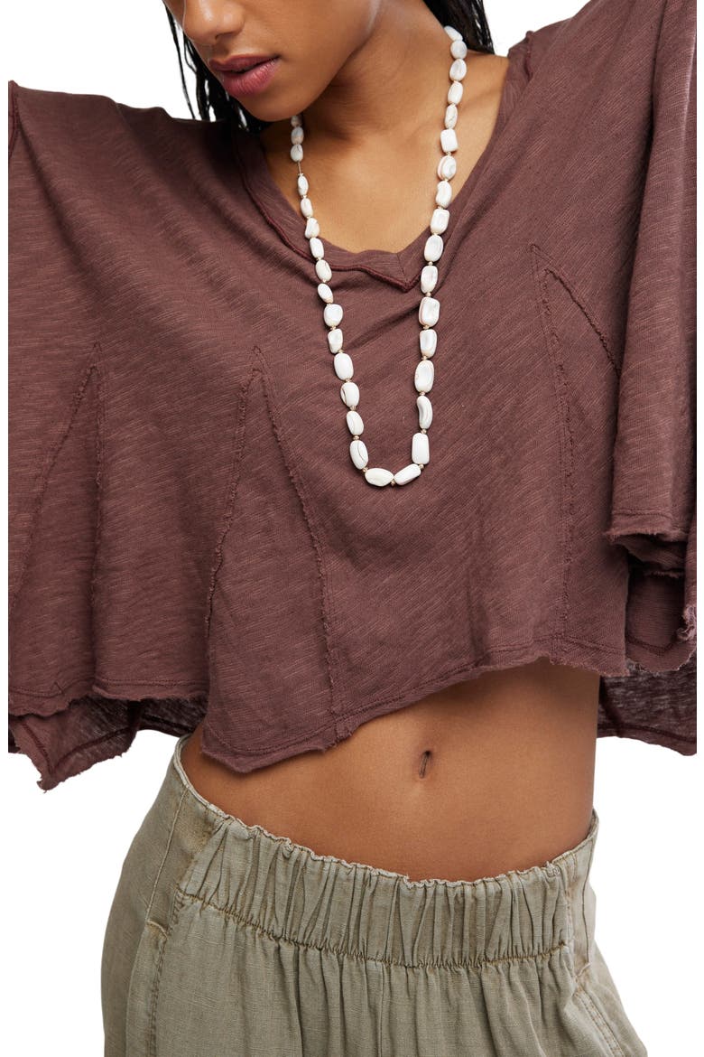 Swing Along With Me Cotton & Linen Blend T-Shirt, Alternate, color, BRUNETTE