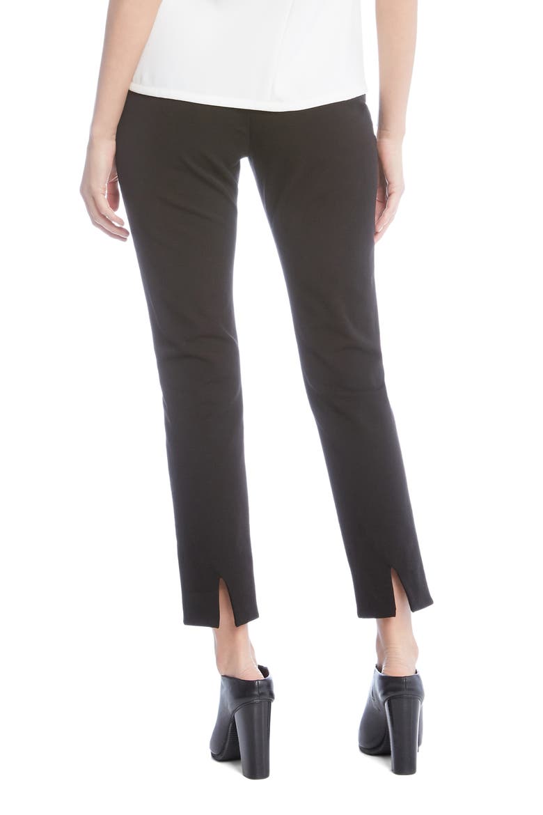High Waist Slit Hem Ankle Pants, Alternate, color, BLACK